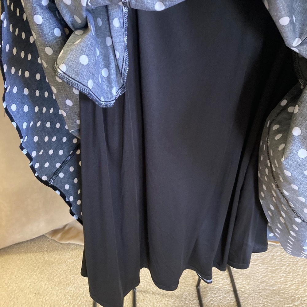 TORRID NWT Midi Poplin Fit&Flare Dress Black w/ White Polka Dots, Size 0… - Picture 14 of 16